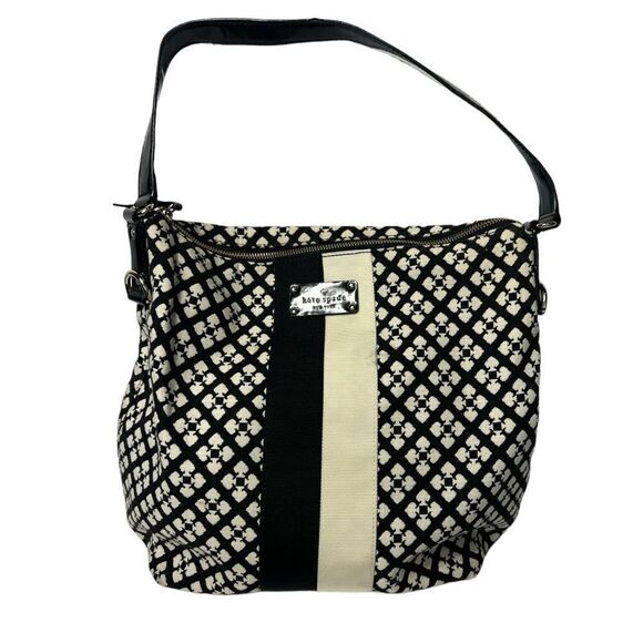 Kate Spade Signature Shoulder Bag Purse Black and White - Picture 1 of 7